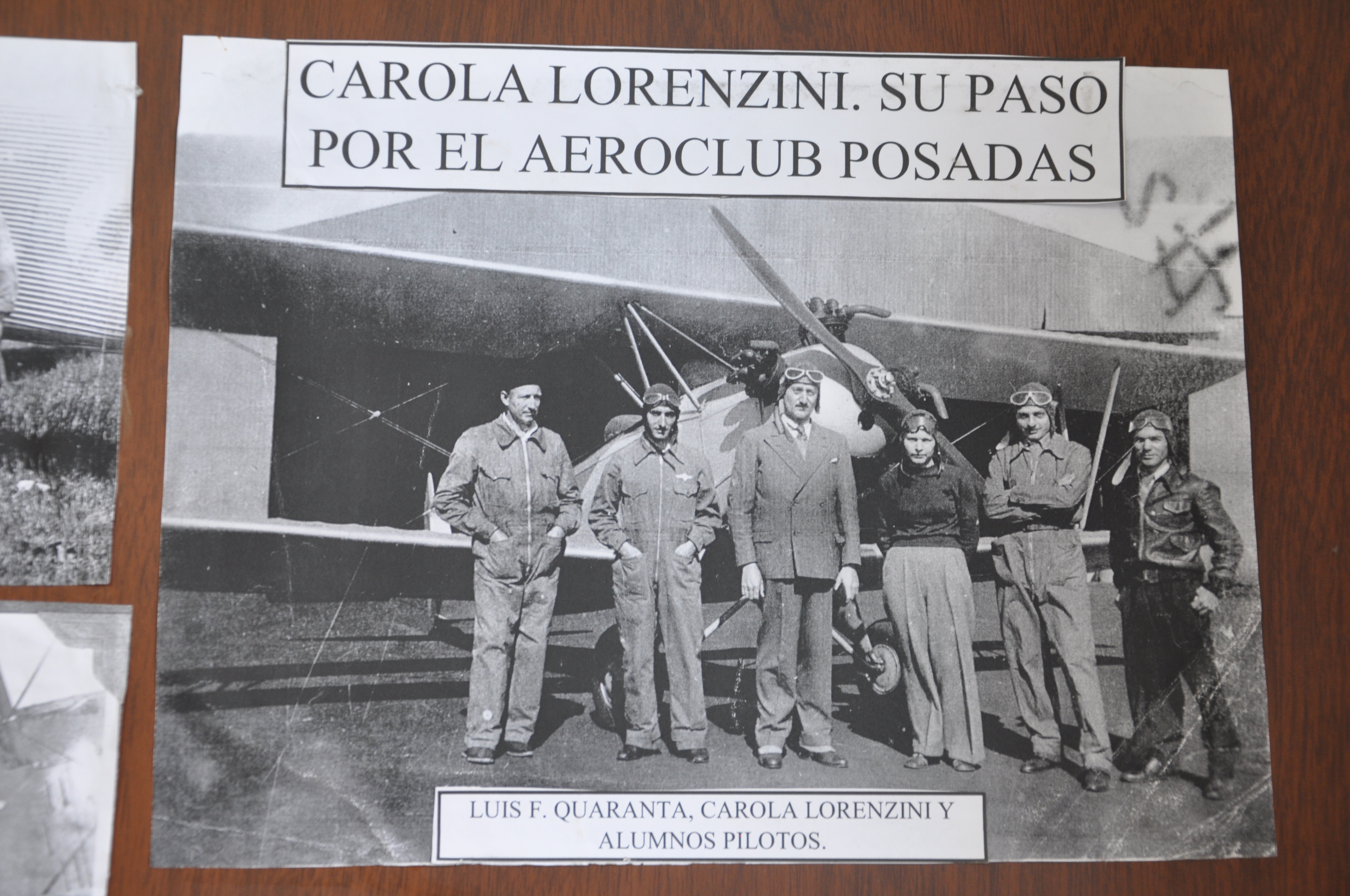 Carola Lorenzini, Luis F. Quaranta y alumnos pilotos del ACP