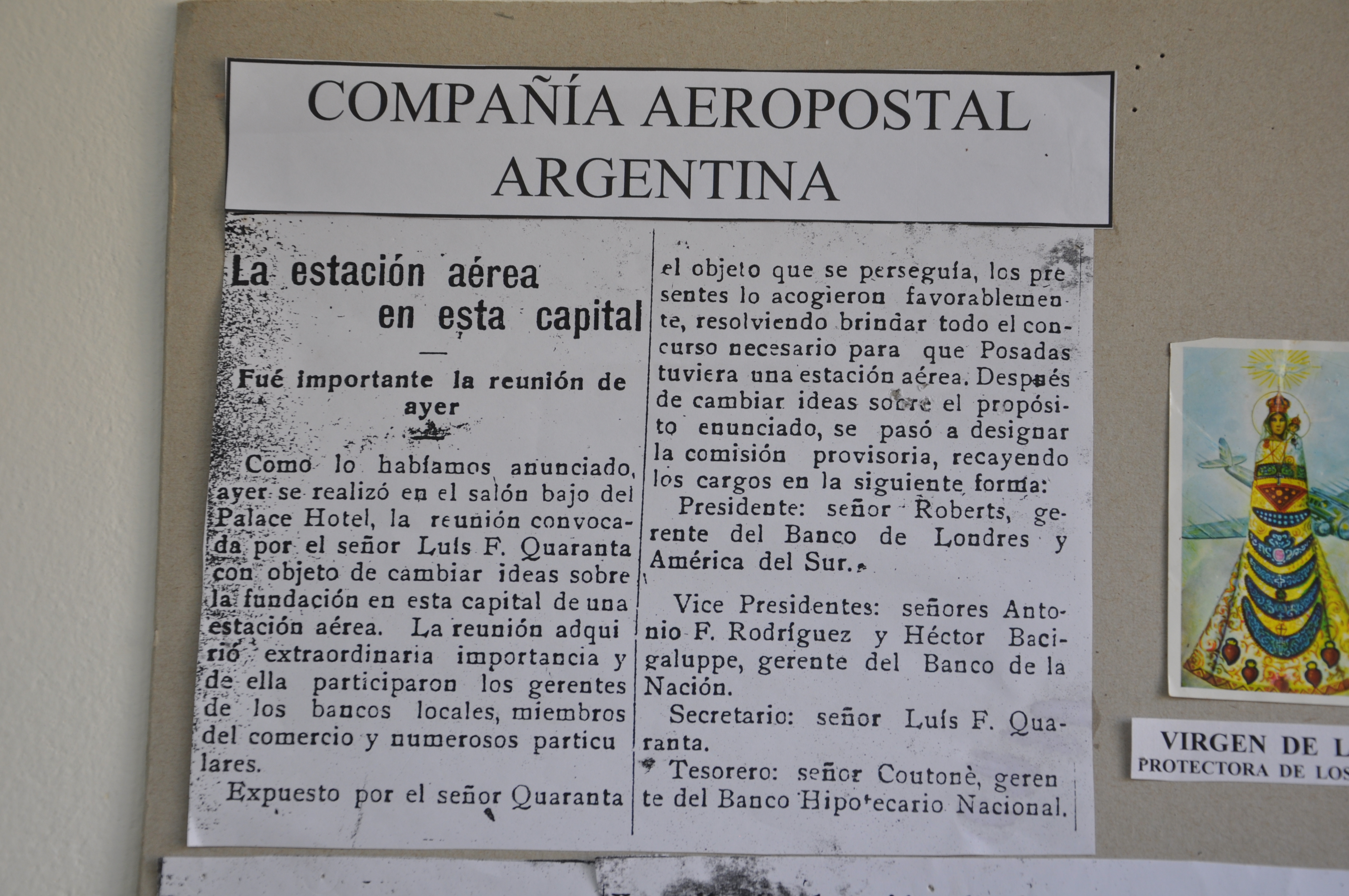 Recorte de La Tarde sobre la fundación del aeroclub, 1929