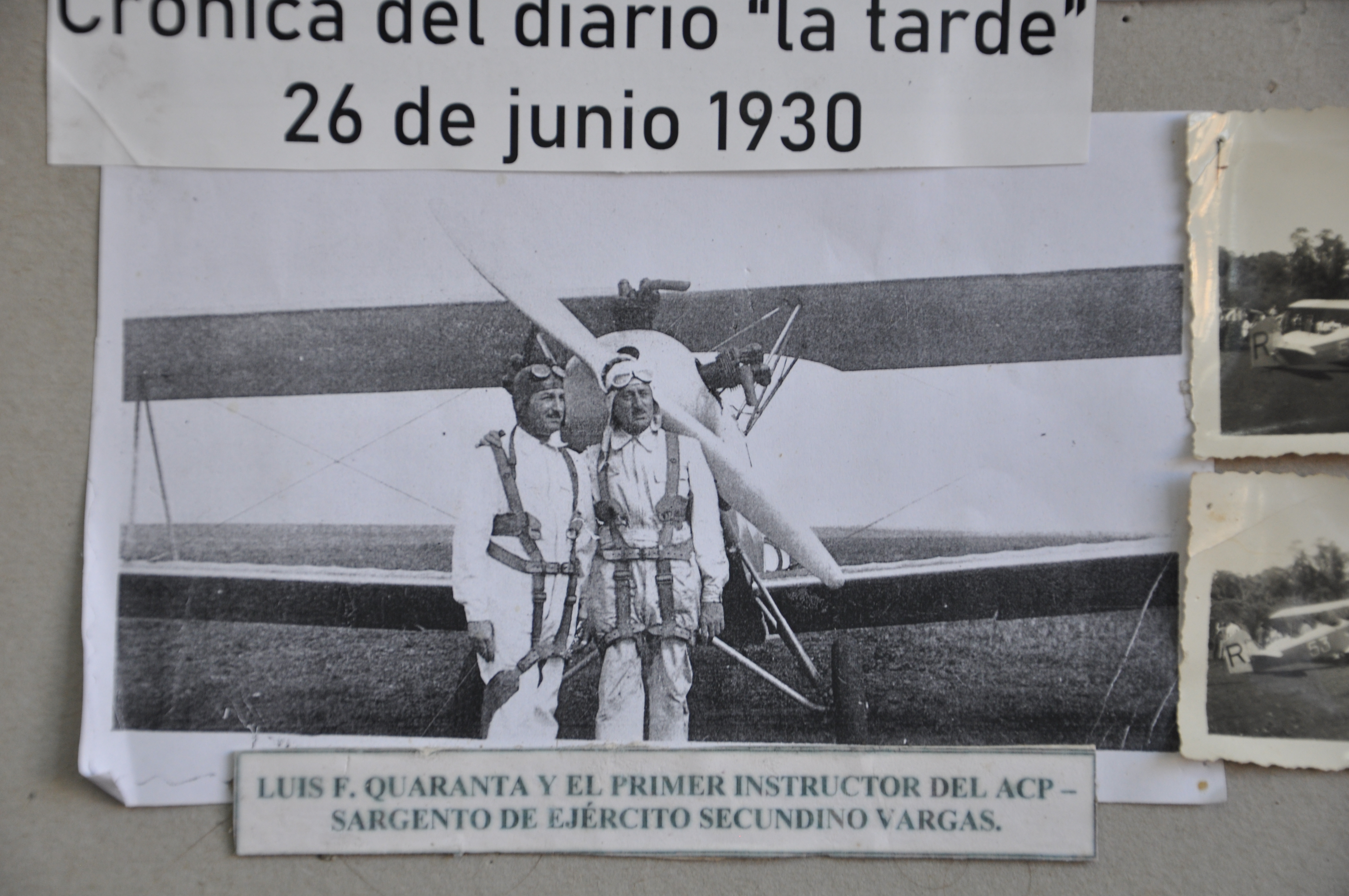 Luis F. Quaranta y el Sargento Secundino Vargas, primer instructor del ACP